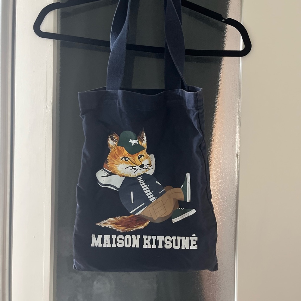 MAISON KITSUNE Navy Tote Bag